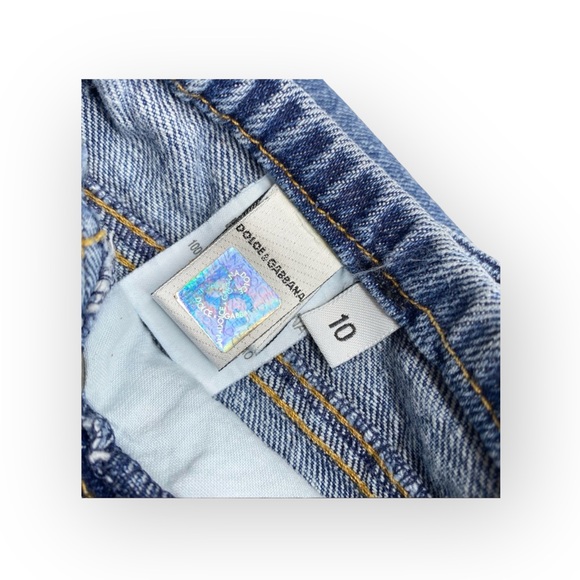 new Dolce & Gabbana D&G Junior ☻ Denim Jeans with Tie Front ☻ Medium Blue ☻ 5 10 - Picture 12 of 16